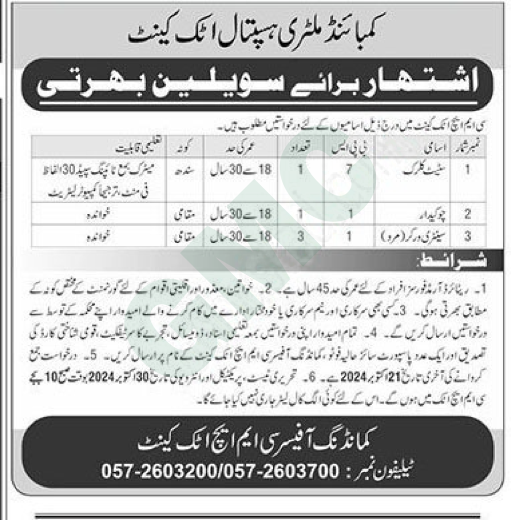 Latest Pak Army Civilian Jobs 2024 Advertisement