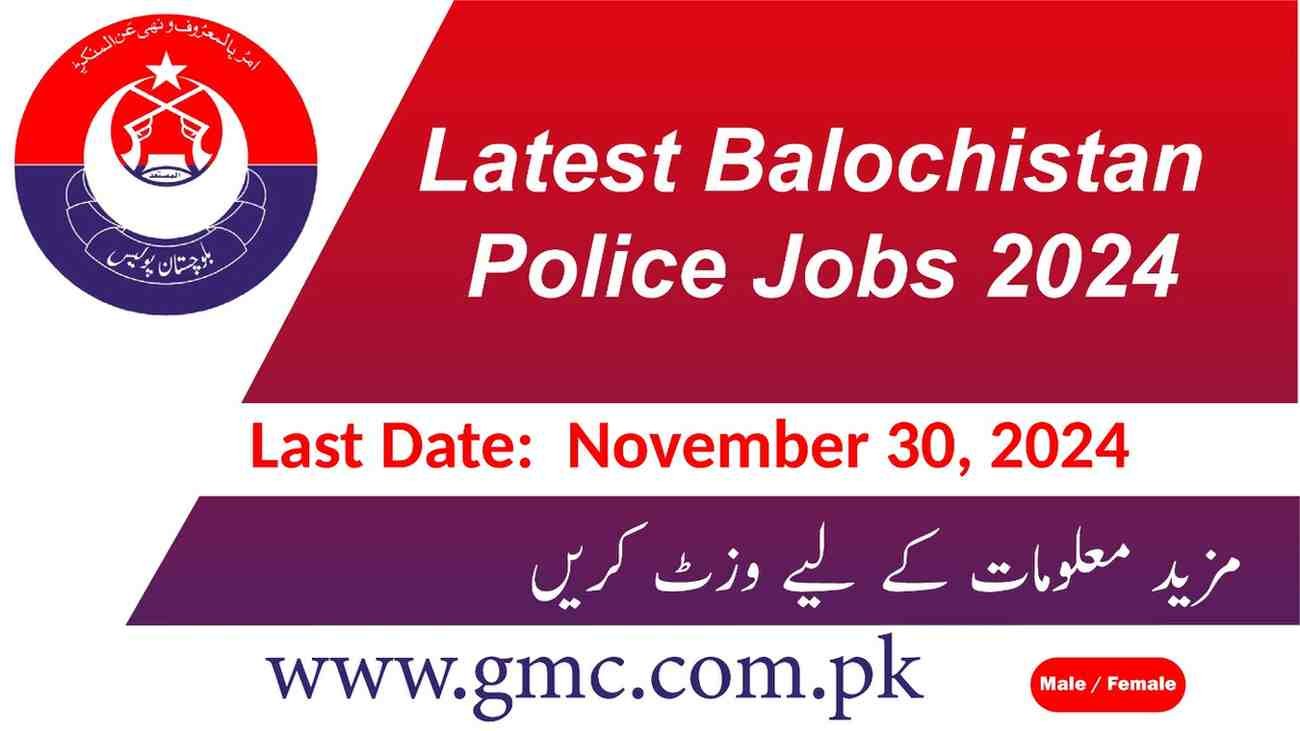 Latest Balochistan Police Jobs 2024